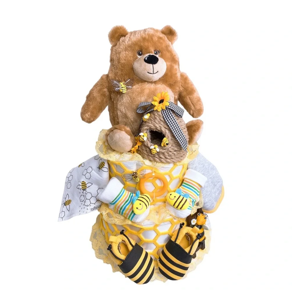Honey Teddy Bear Diaper Cake
